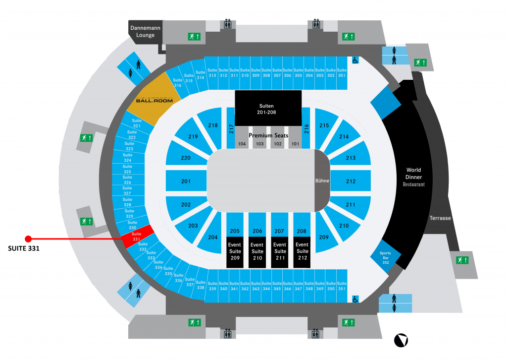 Suitenplan der Mercedes-Benz-Arena in Berlin