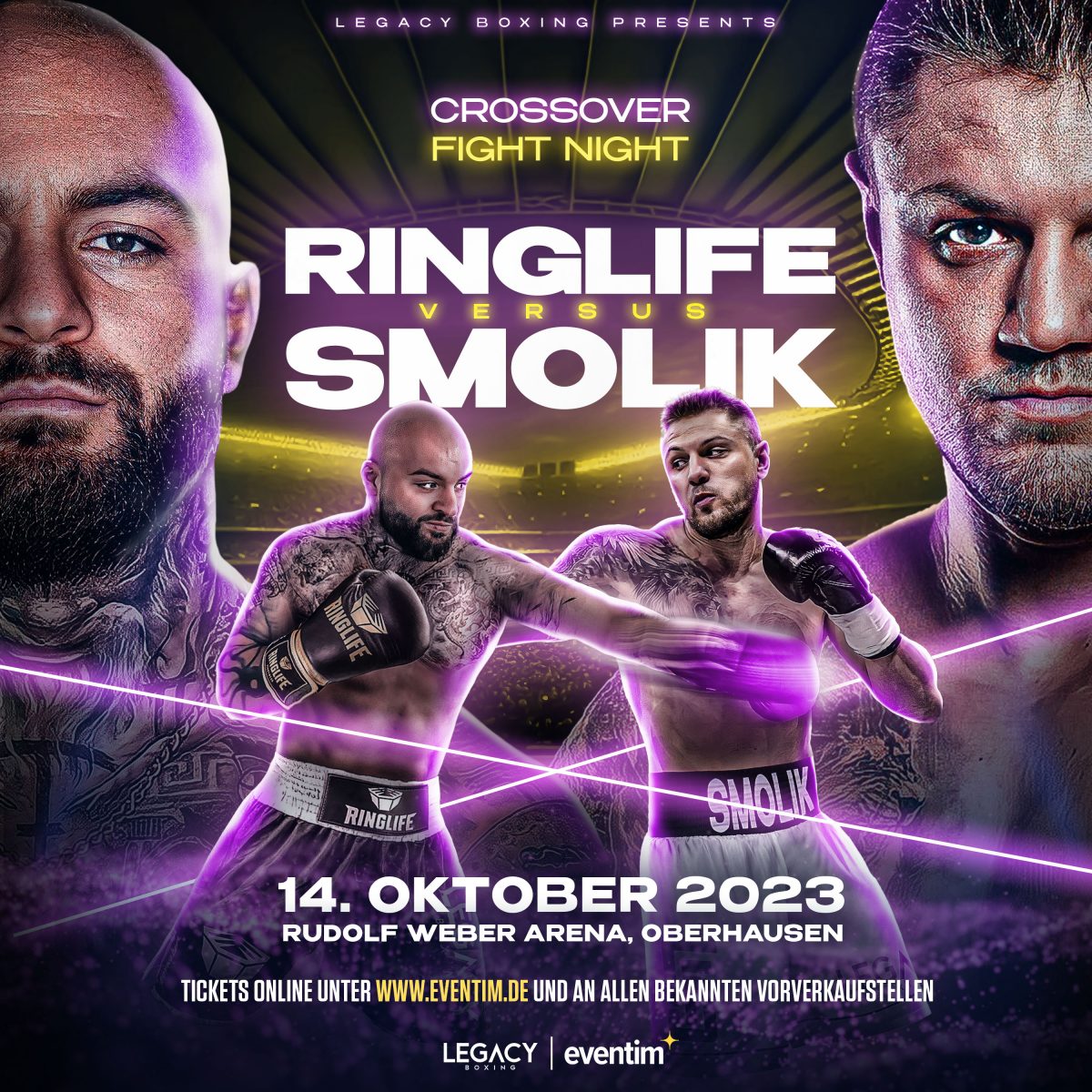 Ringlife vs. Smolik: Tickets für das Boxevent in Oberhausen sichern Sie sich bei uns.