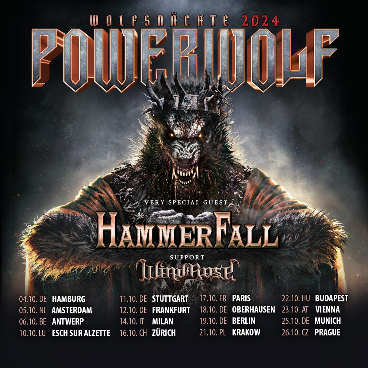 Powerwolf: Wolfsnächte 2024 - Tickets in unserem Shop verfügbar
