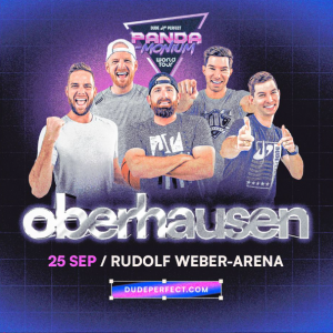 Dude Perfect: Die Panda-Monium World Tour erleben Sie in Oberhausen in unserer exklusiven Suite.