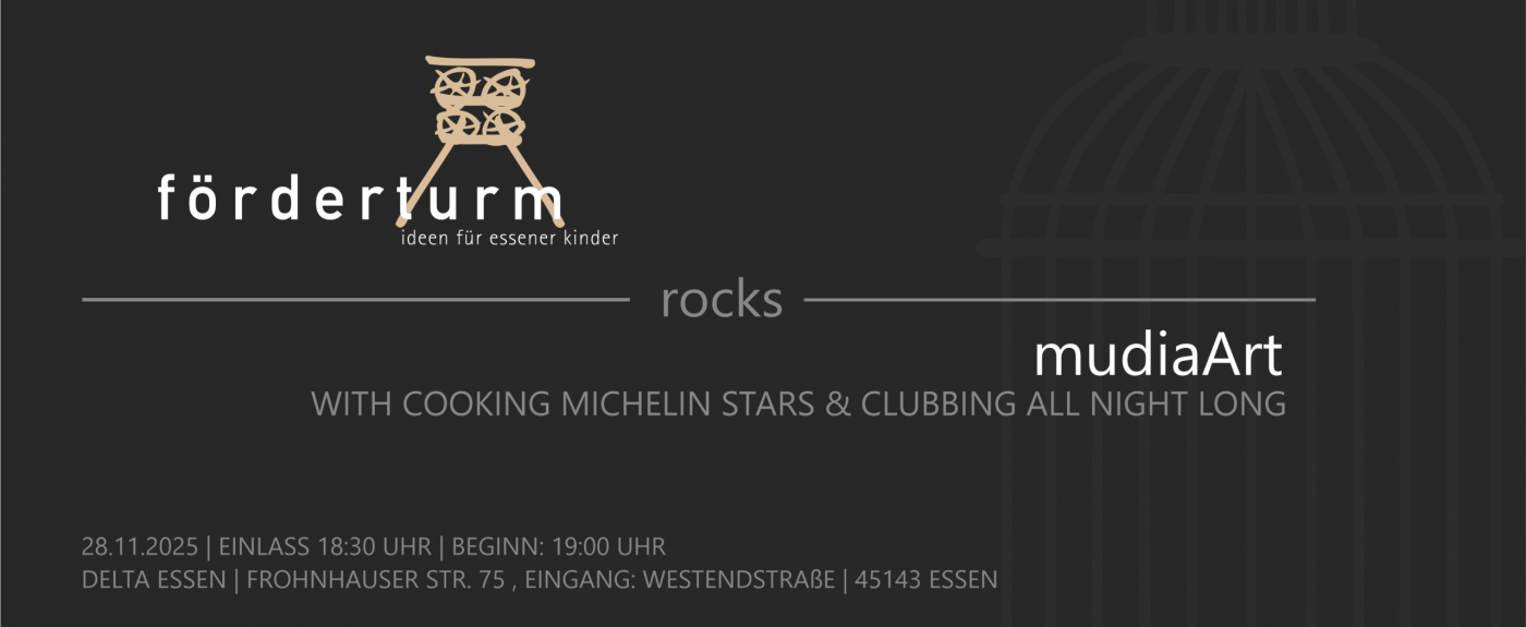 förderturm rocks MudiaArt: 28.11.2025, Einlass: 18.30 Uhr, Beginn: 19 Uhr. Delta Essen, Frohnhausener Straße 75, 45143 Essen.
