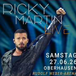 Ricky Martin in Oberhausen: Tickets für seine Show in der Rudolf Weber-ARENA am 27.06.2026 gibt es bei uns.