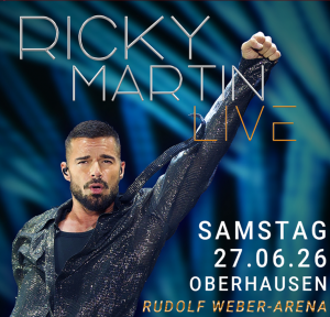 Ricky Martin in Oberhausen: Tickets für seine Show in der Rudolf Weber-ARENA am 27.06.2026 gibt es bei uns.